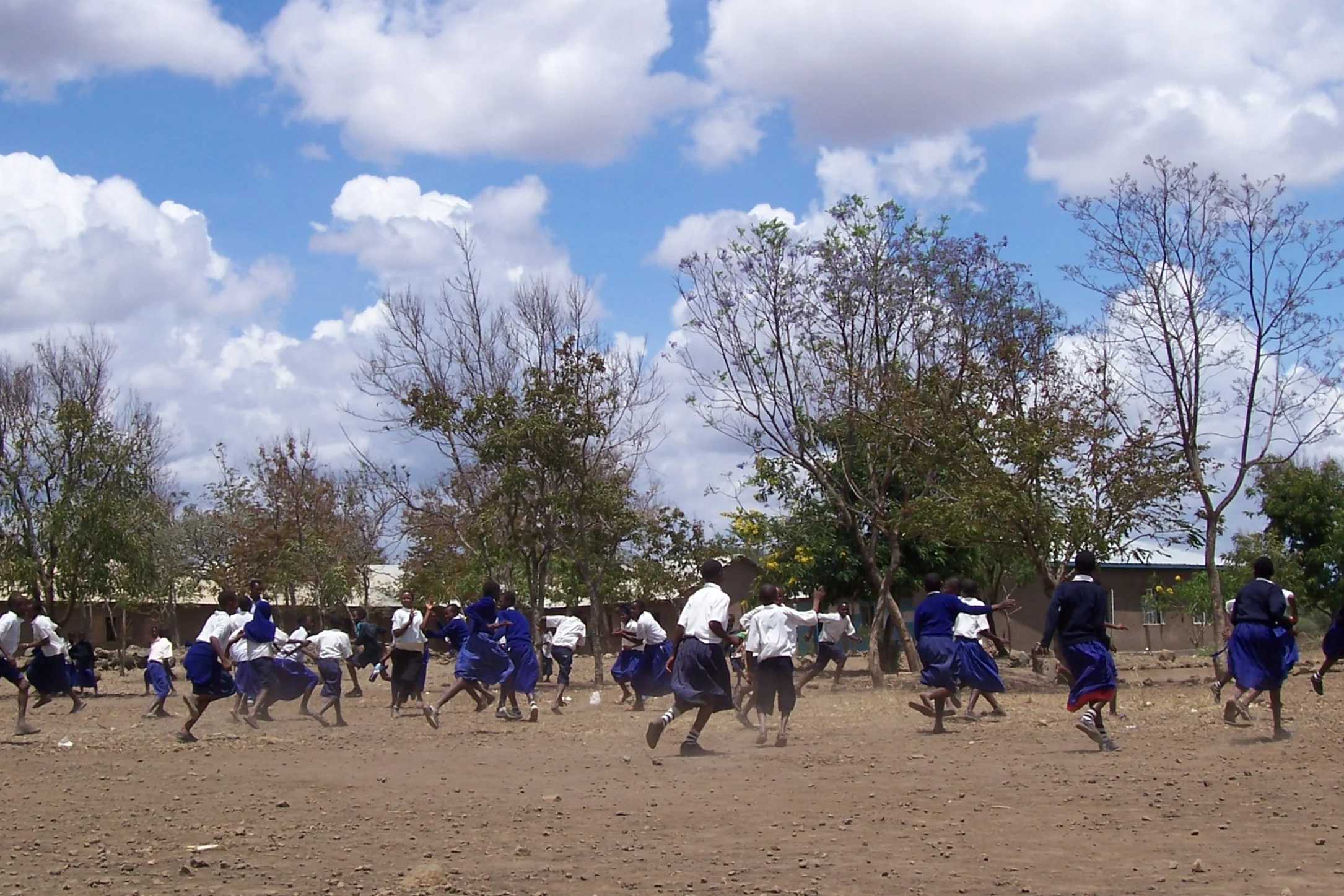 Primary school children playing HIV tag to learn about how HIV attacks the human body’s immune system.