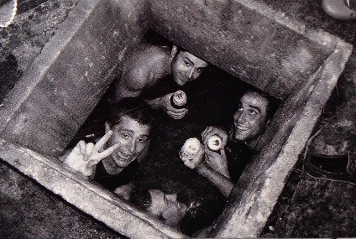 Courtesy of John Niswonger. Back in the days, the fellows used to use the abandoned cisterns on the property as a swimming pool. The water, clear and clean as day, was perfect for beer bathing.&nbsp;