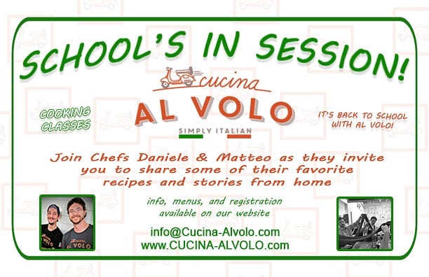 Back to school, Al Volo Style!! Info on our website: www.Cucina-AlVolo.com  #backtoschool #cookingclasses