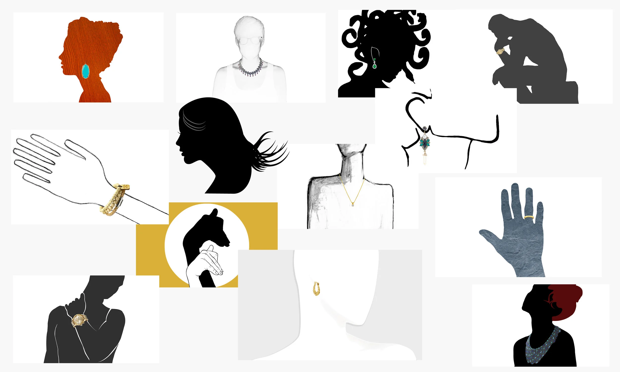 Examples of early silhouette iterations