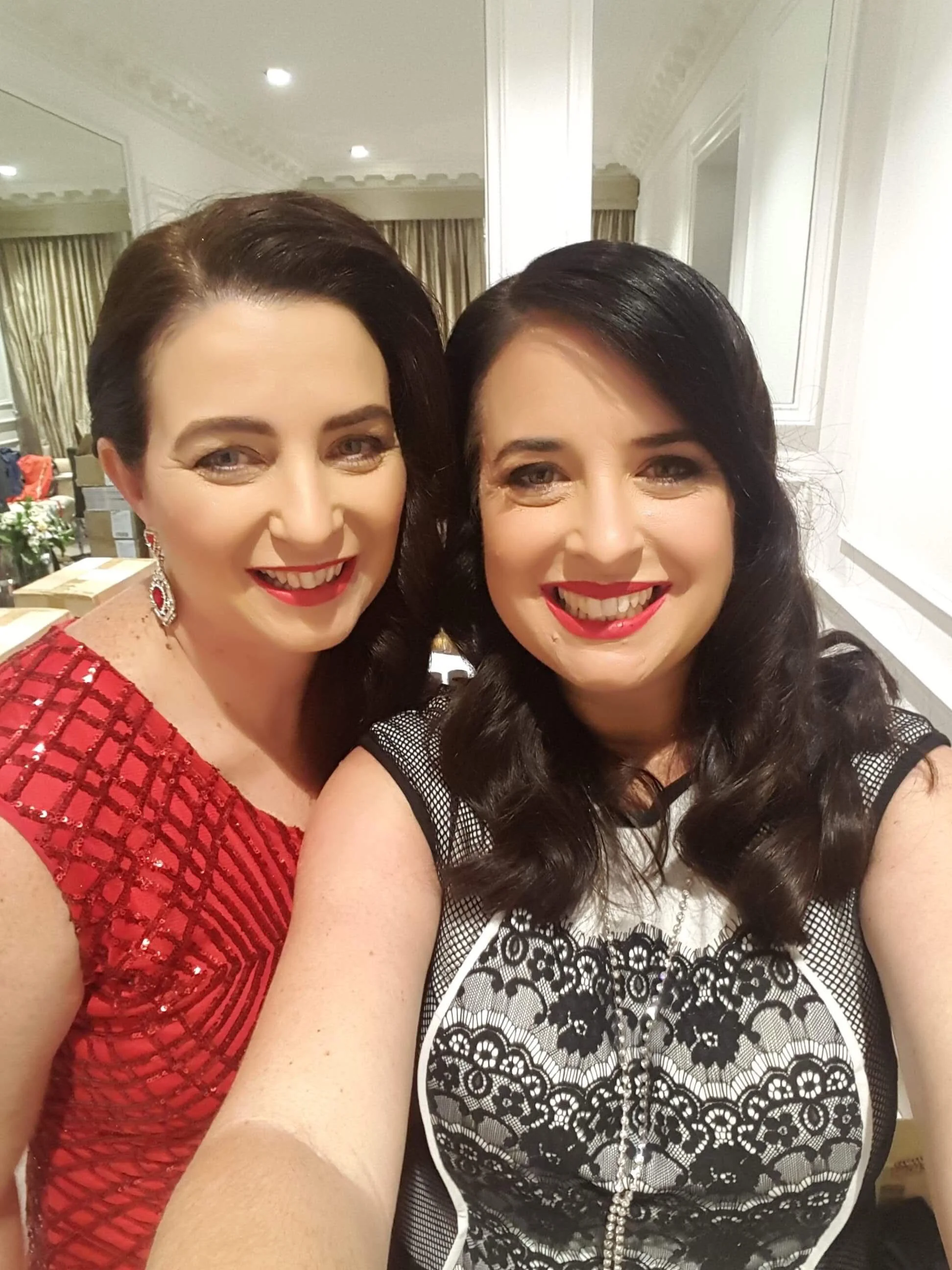 Peace and sister/business partner Katy at Mumspreneur Awards, 2018.