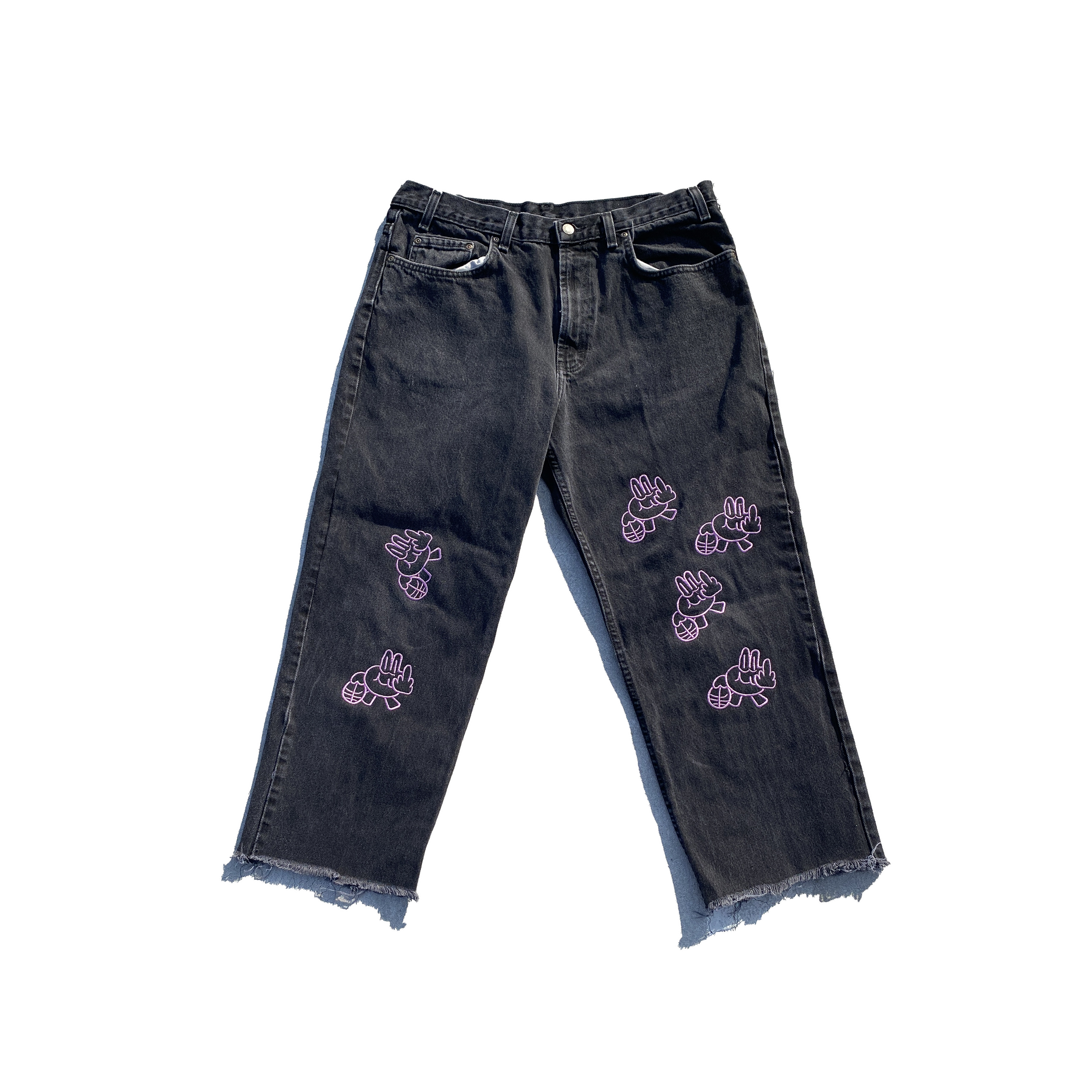 Baller Frog Embroidered Jeans 36 x 32