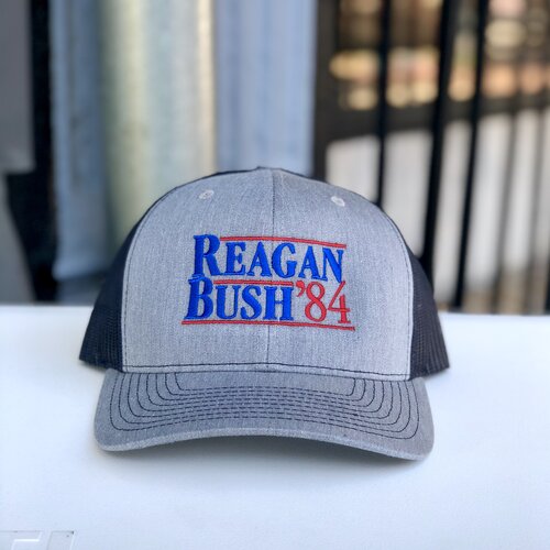 Reagan Bush '84 Leather Patch Hat ( 5 Hat Colors ) — Southern Snap Co.
