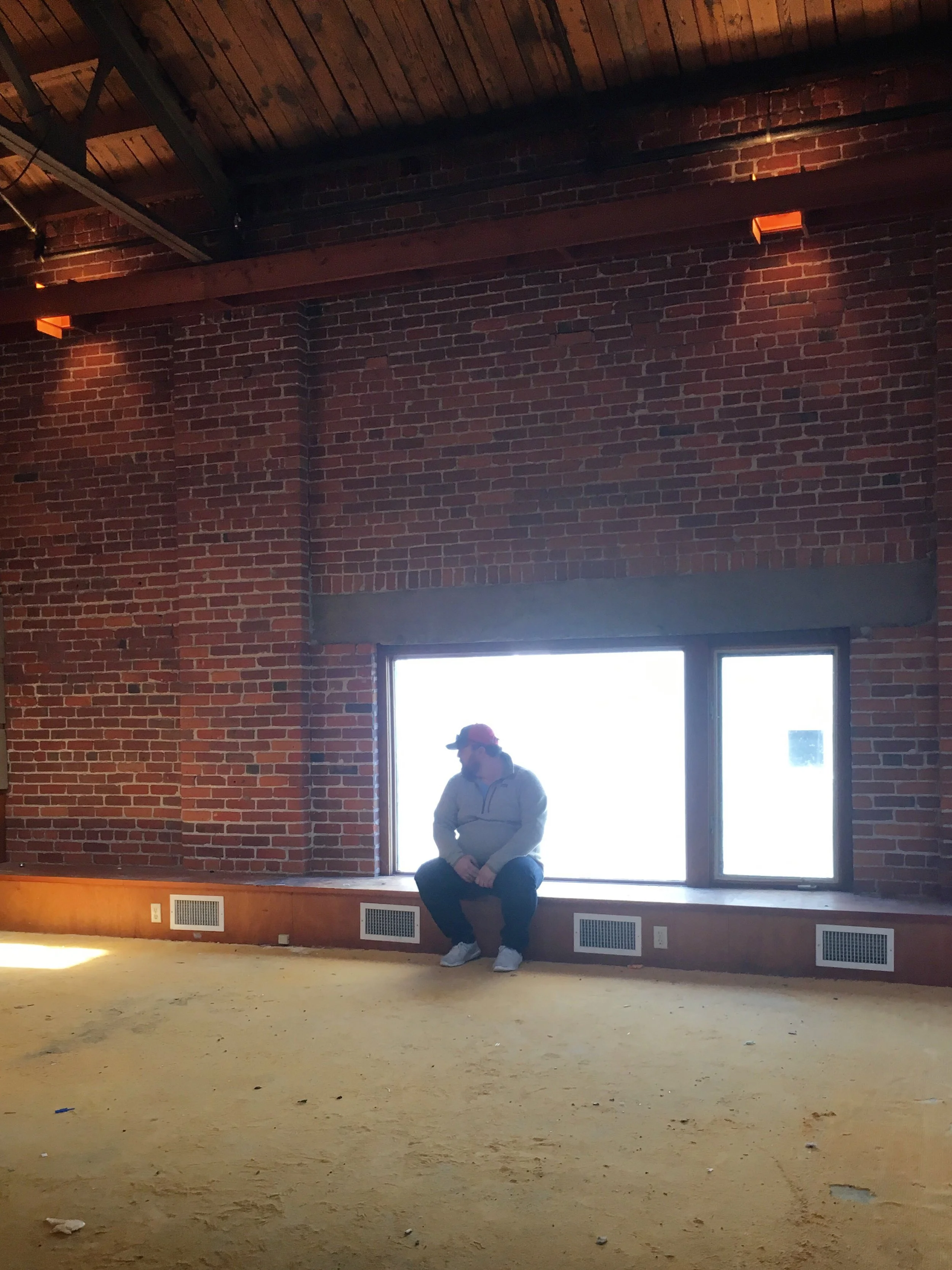 My partner and business coach, taking in the scene the first day we stepped into the space Mar. 12.