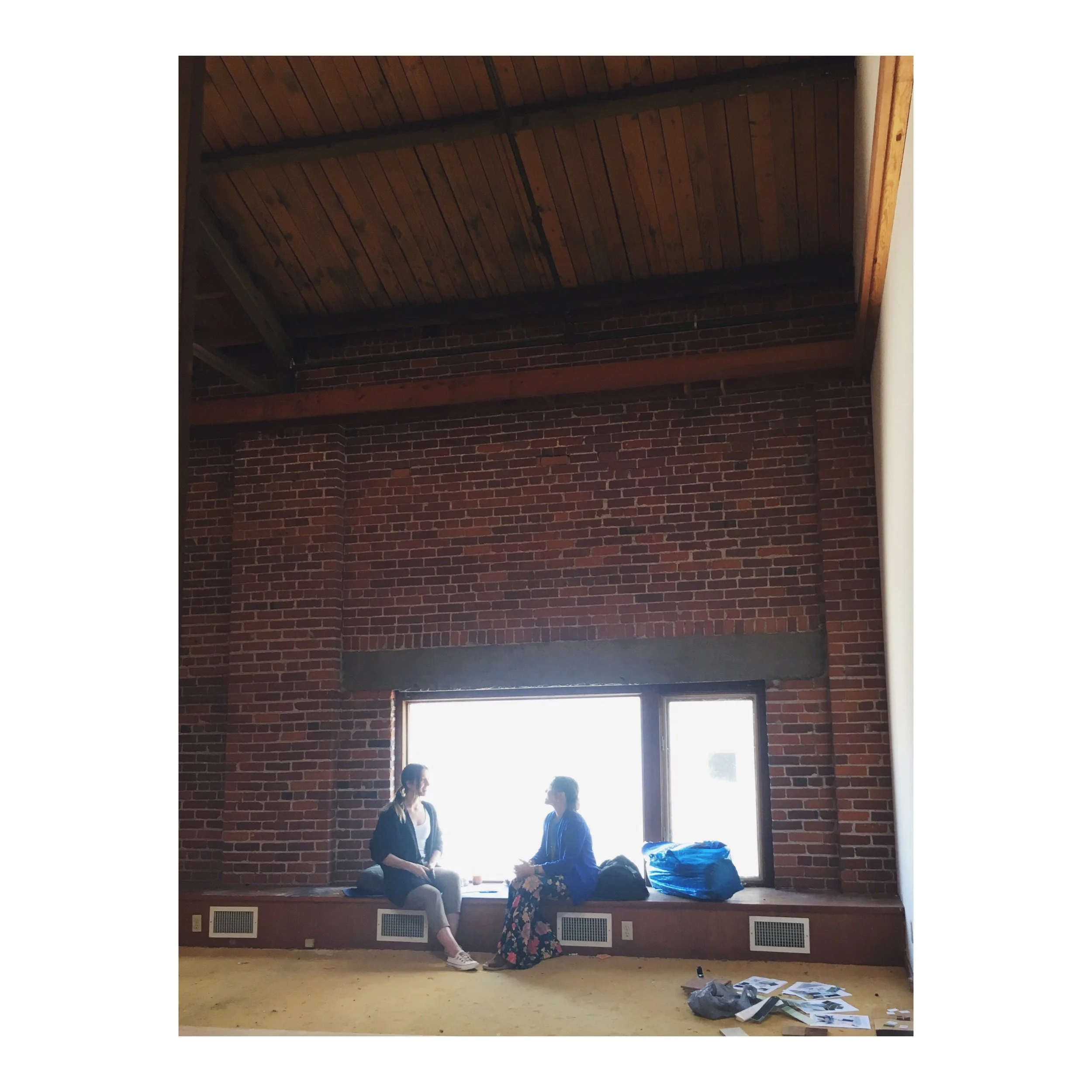 The mural is being dreamed up! Pictured here are some soul friends, Alicia & Heatherlee <3