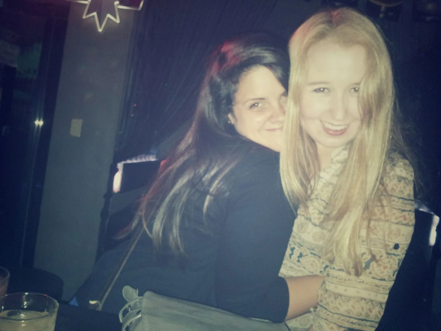 This photo was taken the night of my assault. I had just arrived at the bar with my friends. I am on the left.