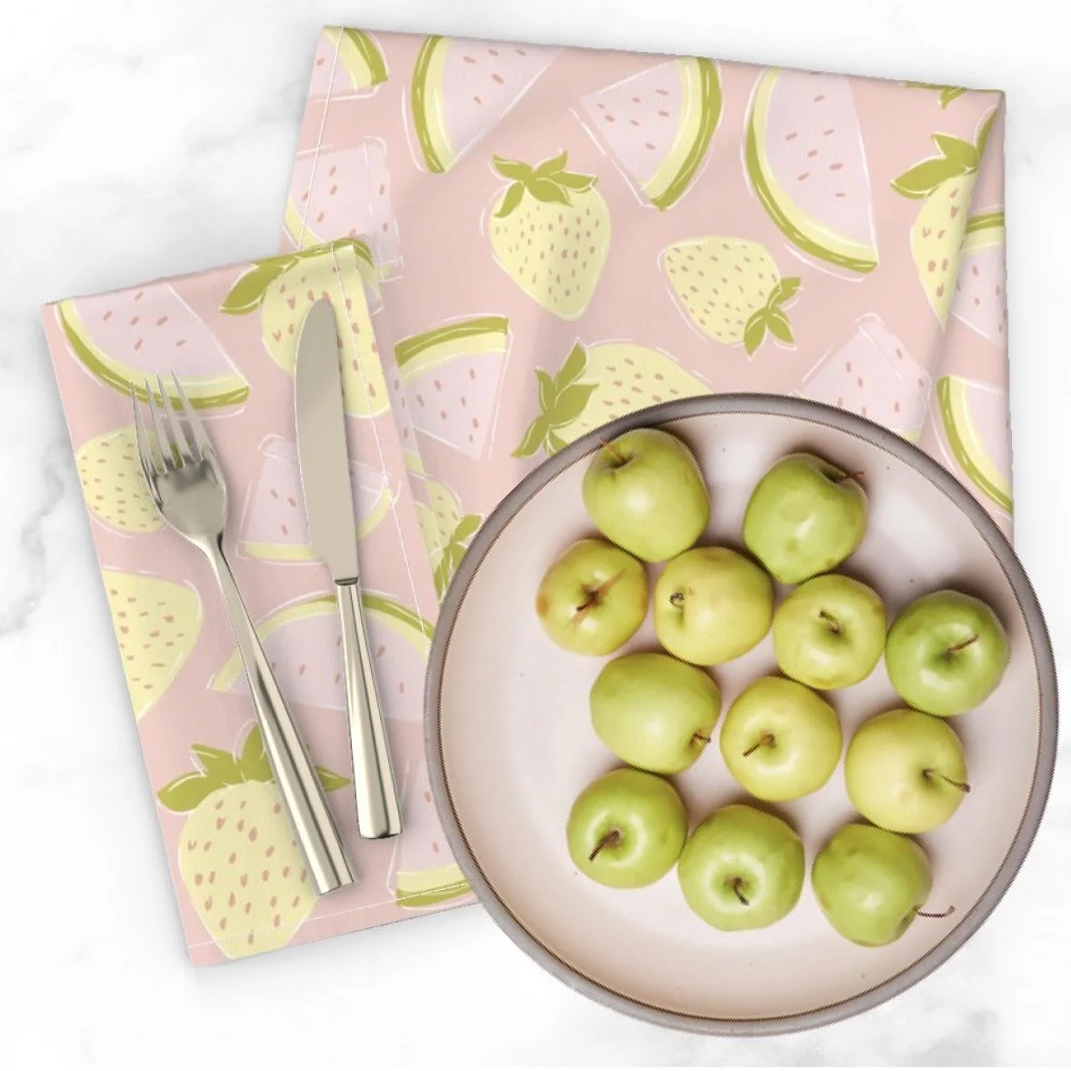 Spoonflower has collaborated with @eastforkpottery to celebrate their newest glaze colors, butter and piglet. I decided to create a table linen design using these colors for the @spoonflower challenge. Both colors reminded me of warm summer days so I