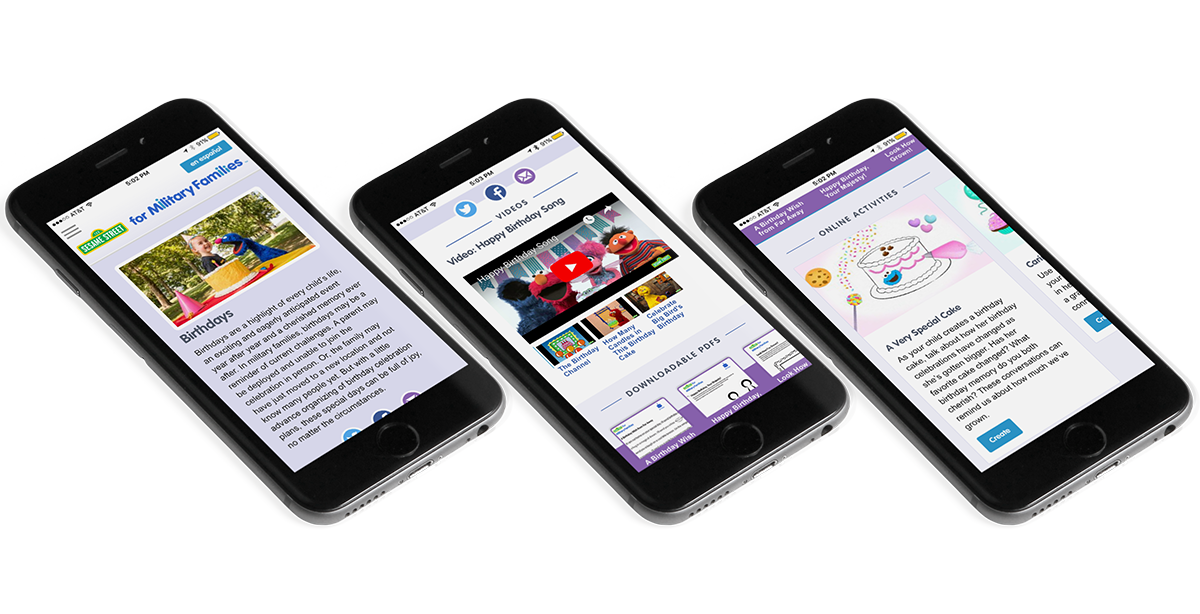 My homepage icon design incorporates purple stars symbolizing the military, with descending sizes representing a family unit.