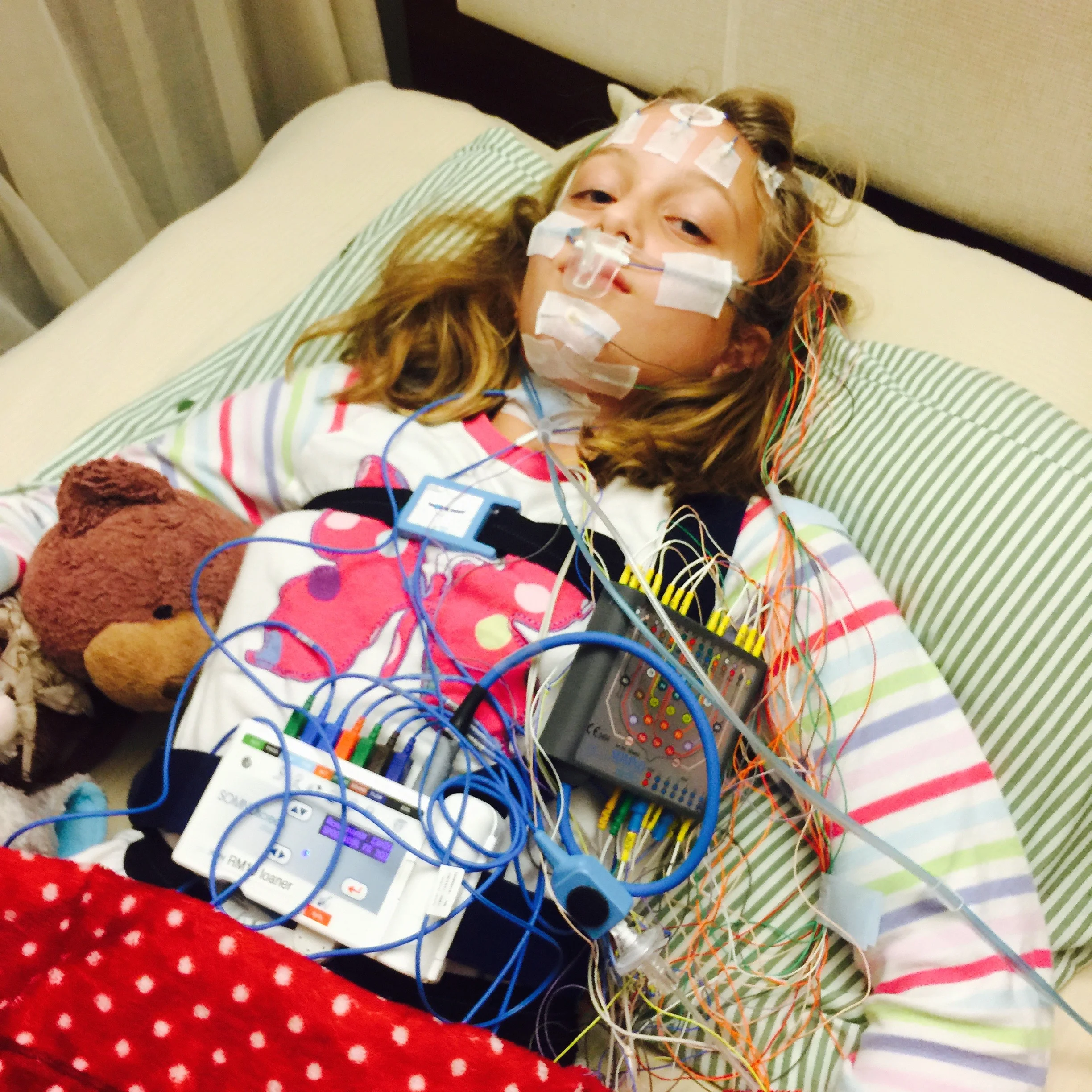 One of multiple sleep studies Mathilda has had to endure. 