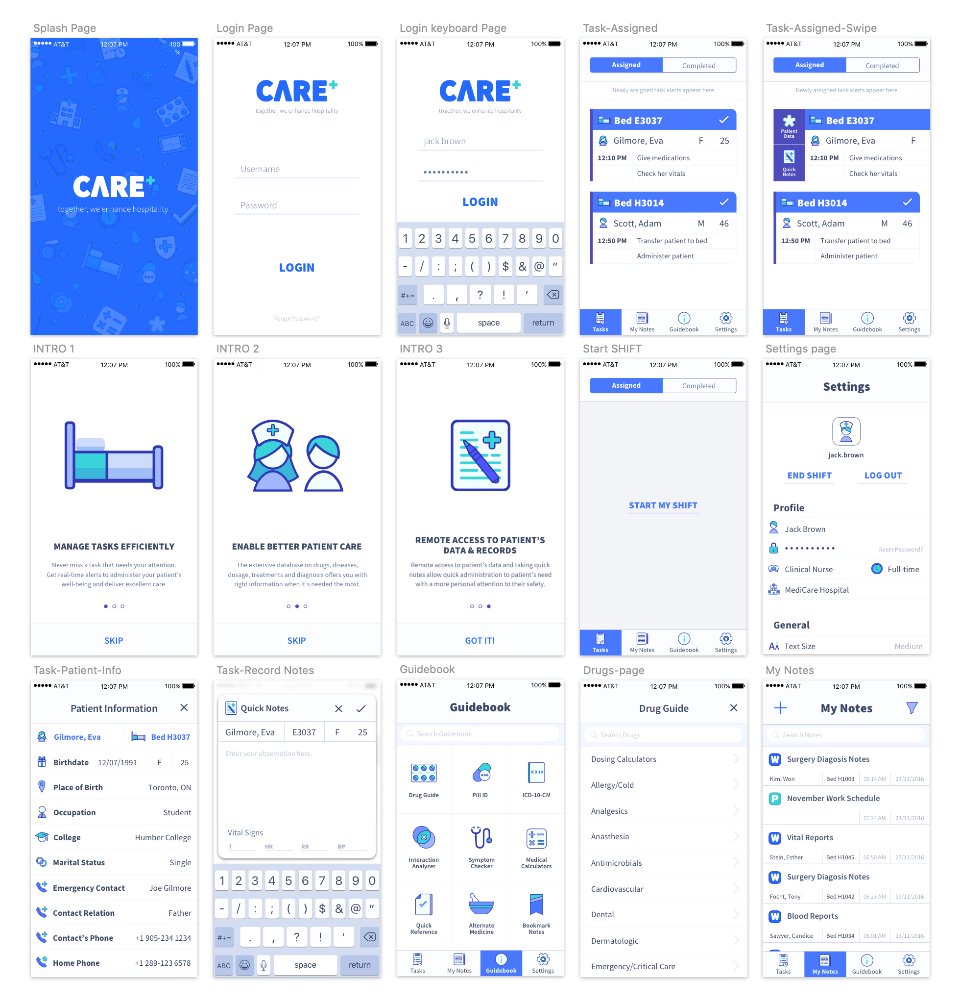 Care+ app: version 1 (Dec 2016)