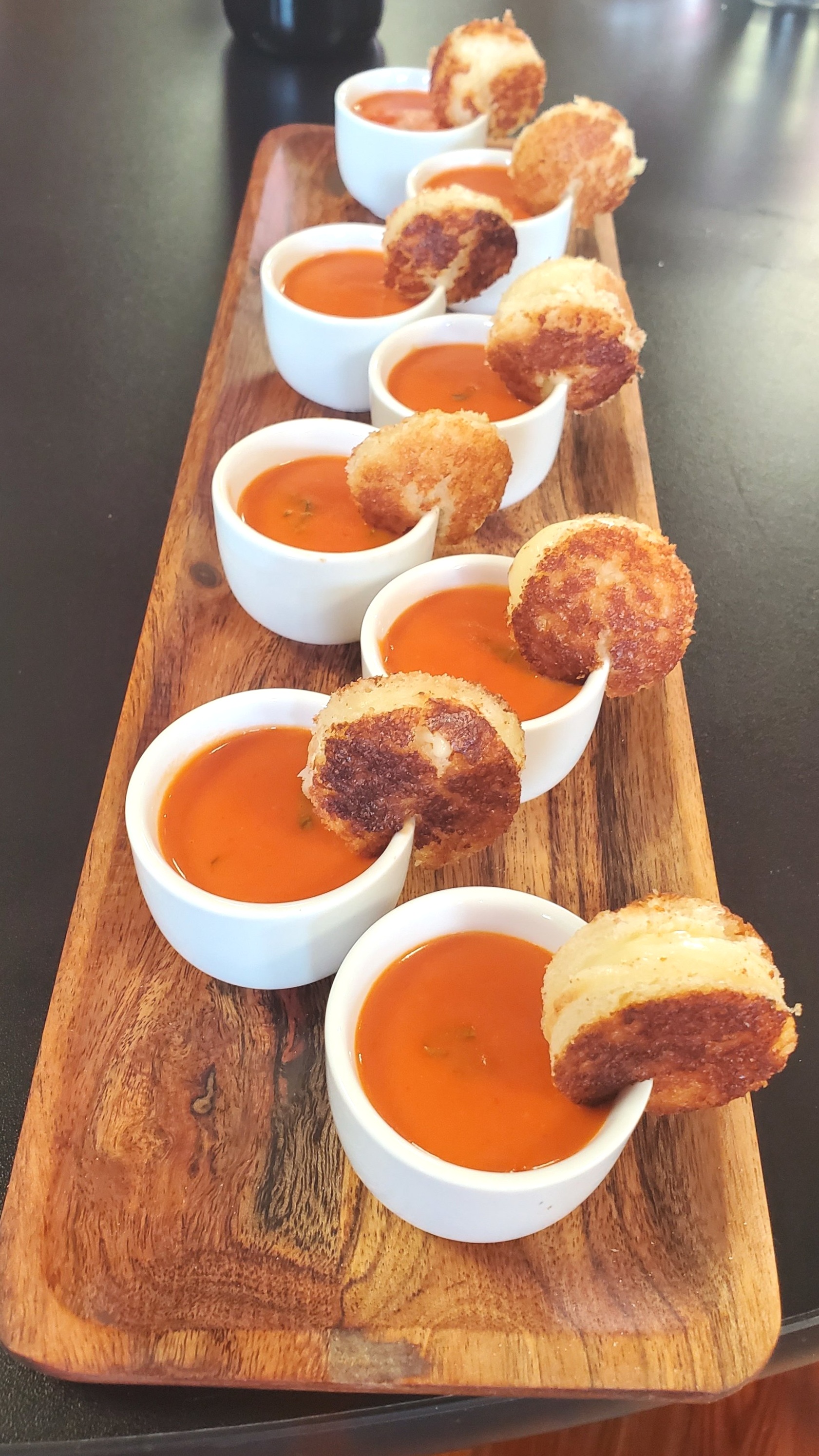 Blistered Tomato Bisque with Old Fashioned Grilled Cheese