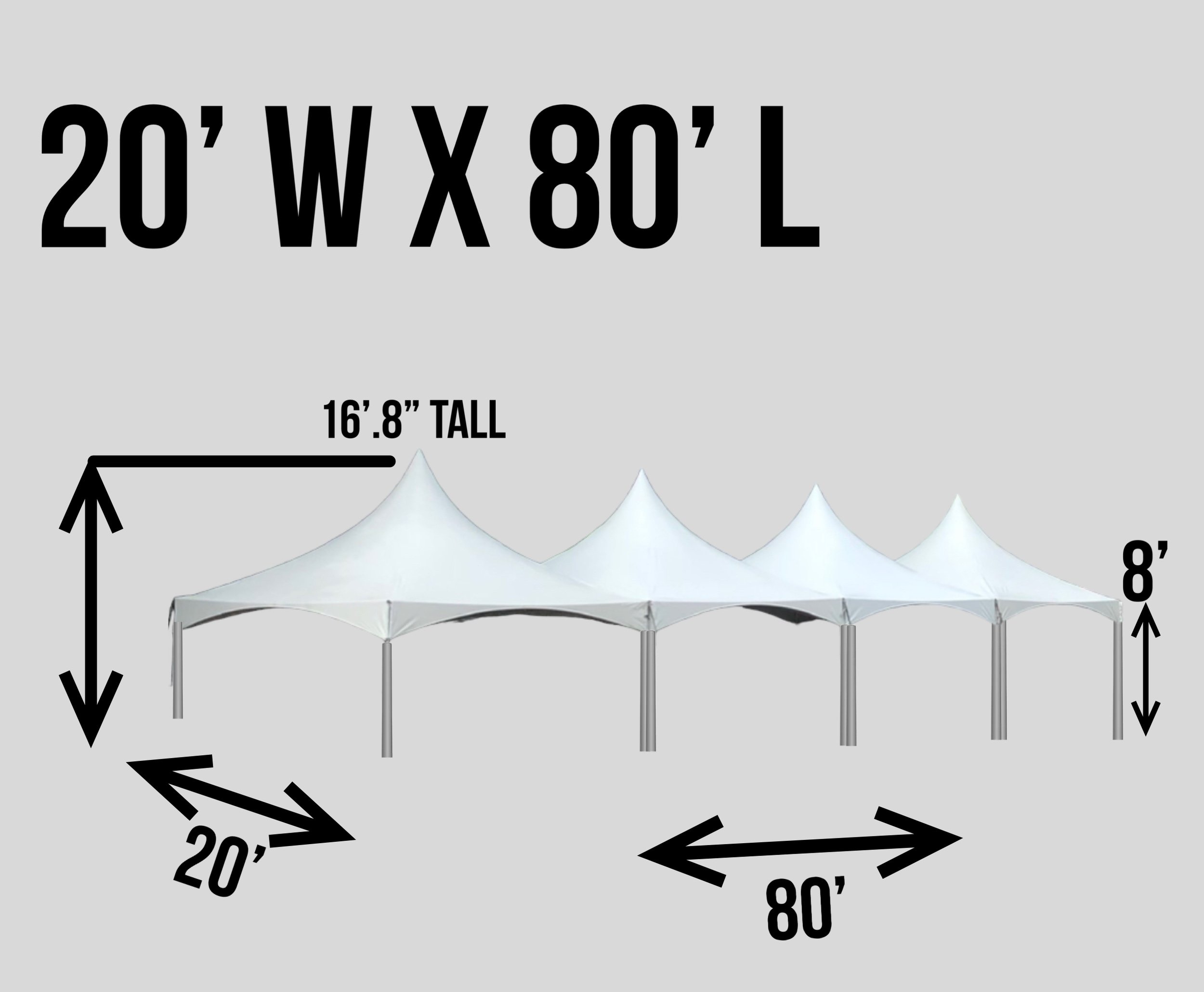 20x80 Frame Tent — Dependable Tents Dependable Tents Tent, Table and