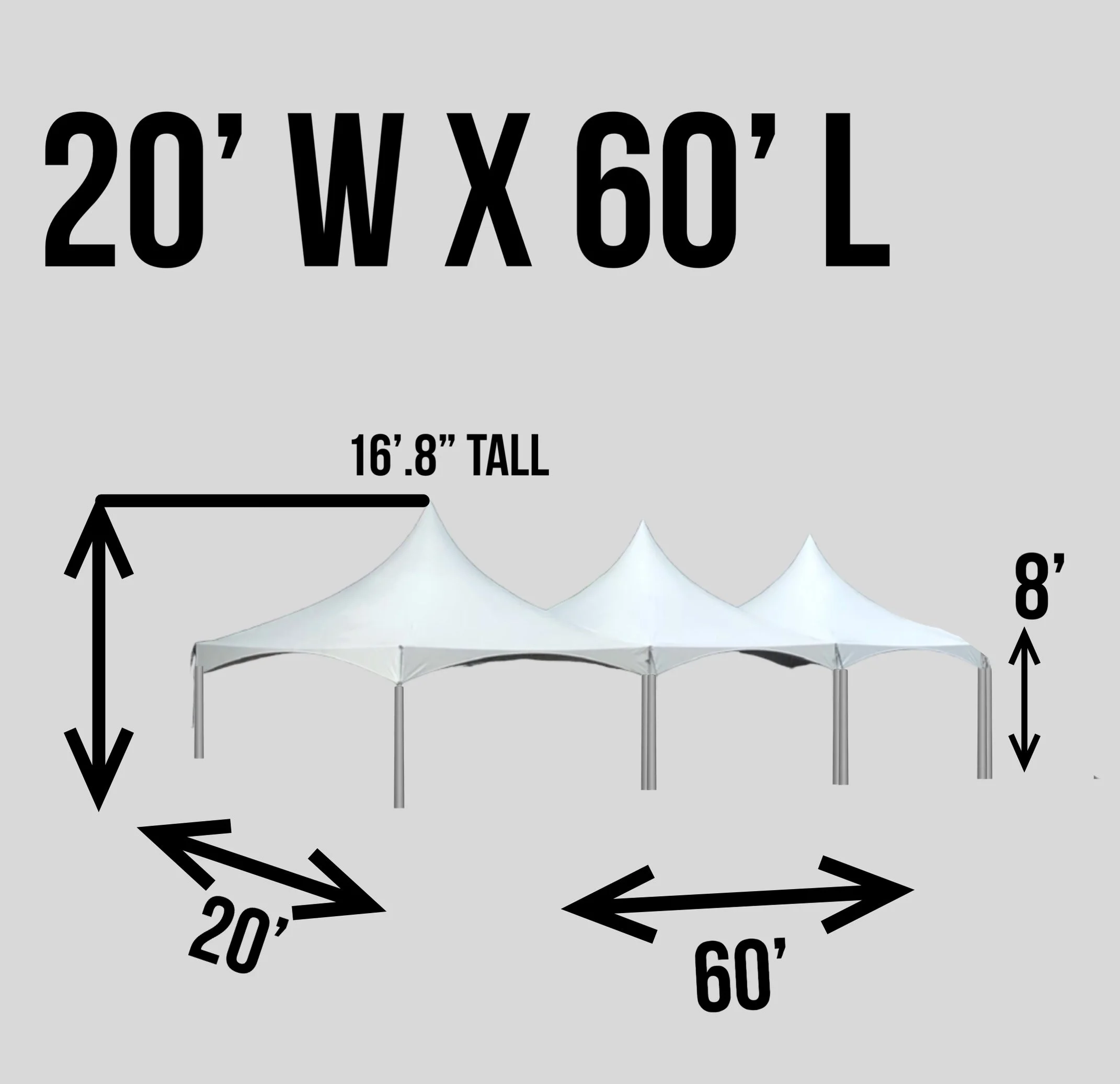 20x60 Frame Tent — Dependable Tents Dependable Tents Tent, Table and