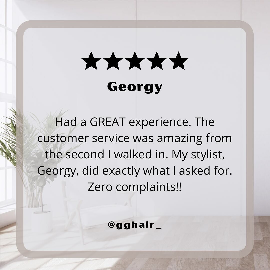✨Georgy Gerhardt✨ 

Your reviews are appreciated more then you can imagine. Not only does it make our week, but also helps future clients make a decision about the stylist they are going to see. 

Thank you! We have the best clients! 💖

#clientrevie