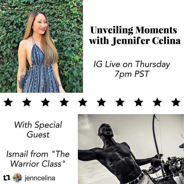 #Repost @jenncelina with @get_repost
・・・
Join me live this Thursday 4/2 at 7pm PST  along with Ismail @versachill, Life Long Martial Artist, Mover, Mental Health Clinician, and Founder of &ldquo;The Warrior Class&rdquo;. Come and connect with us as w