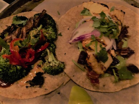 Charred Broccoli & Grilled Pineapple and Bacon Tacos at Pablo y Pablo