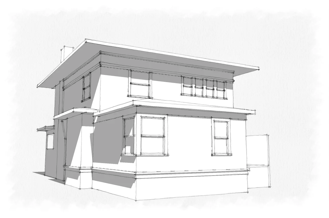 Before Edition: Exterior Elevations & Architecture by Studio Coop These renderings were part of the exploration for exterior look and also were a necessary part of the Irvington Historical Review Process with the Irvington Community Association and the City of Portland.