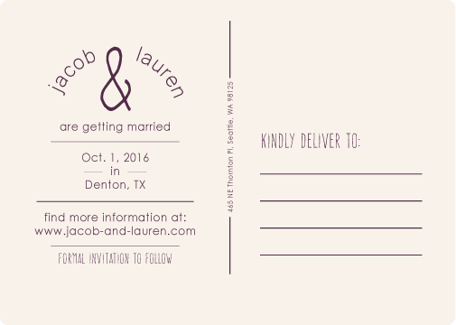 Save the Date, postcard (back), rounded corners not shown