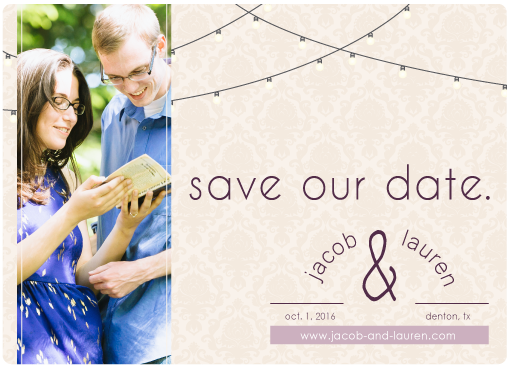 Save the Date, postcard (front), rounded corners shown