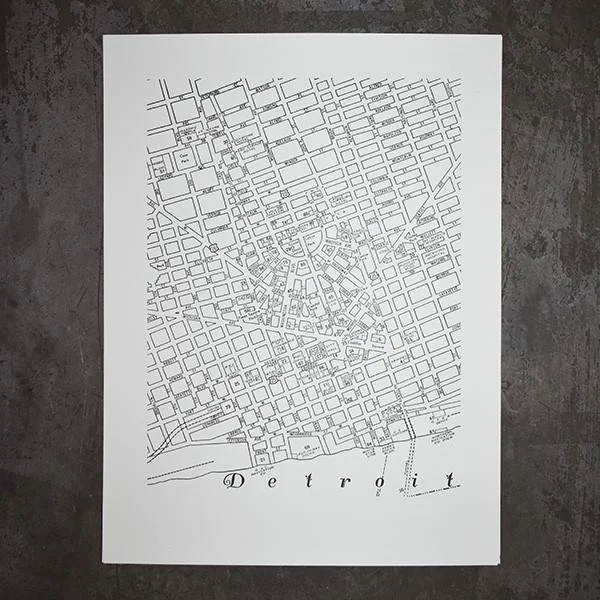 Vintage Detroit Map Print
