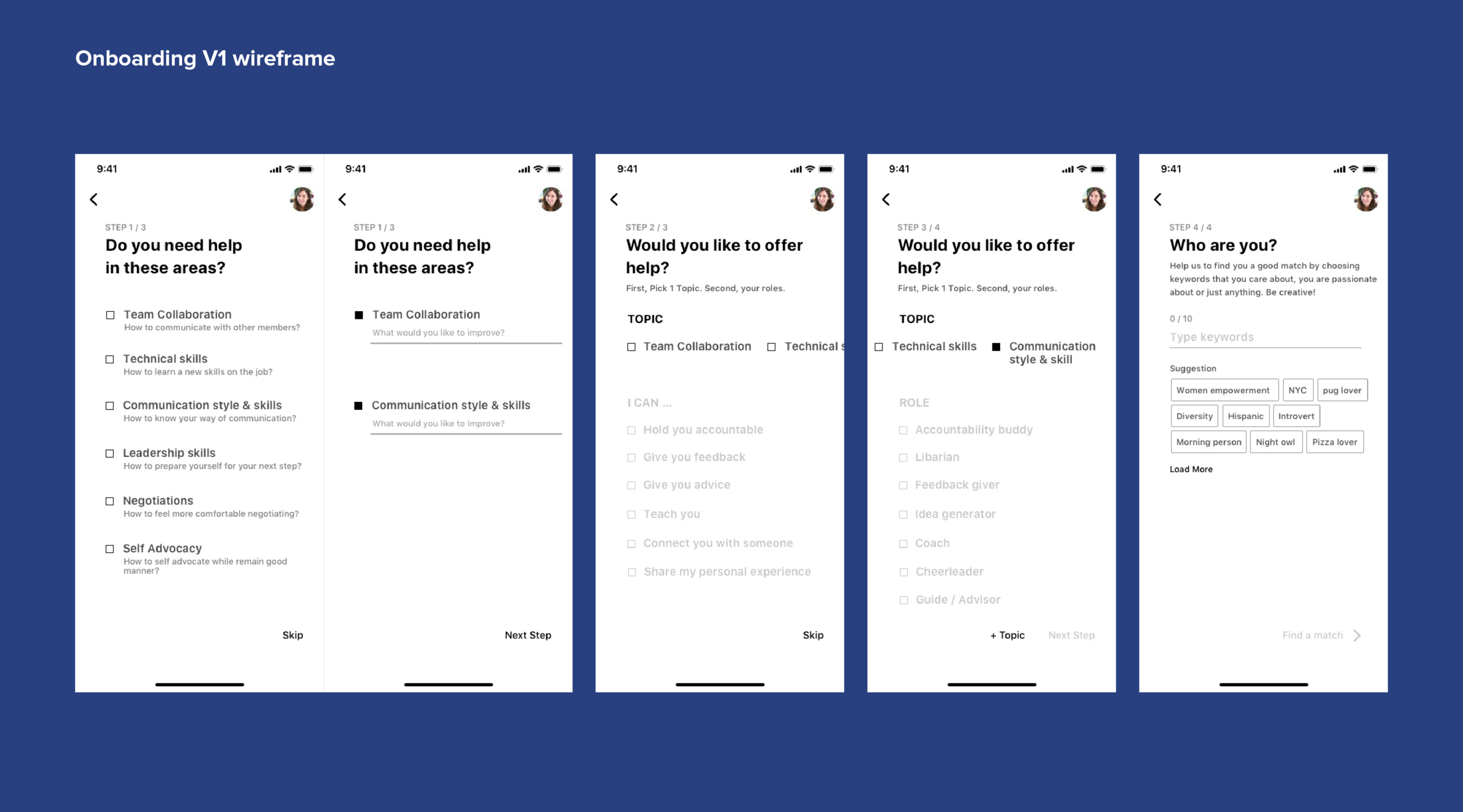 The feedback I got from this design is the on boarding process is too long and too much information to consume.