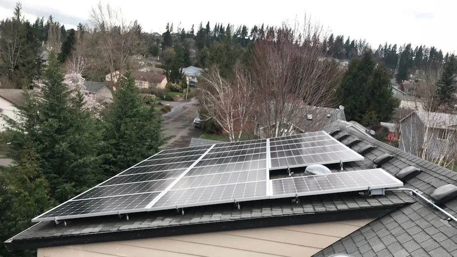 7.6kW PV system installed on a composition roof.