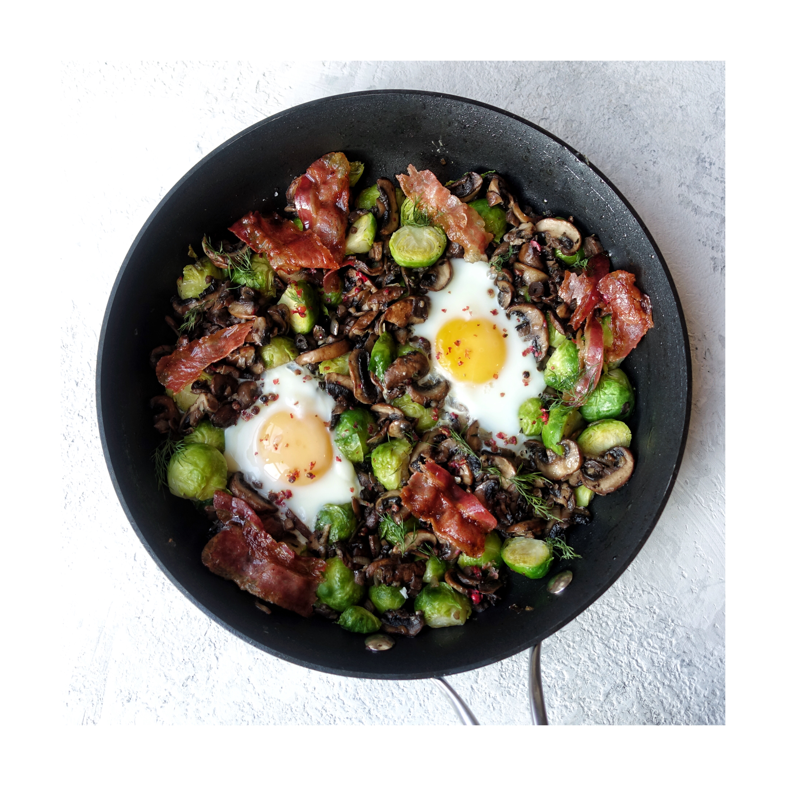 Festive Brunch : Brussel Sprouts + Mushrooms