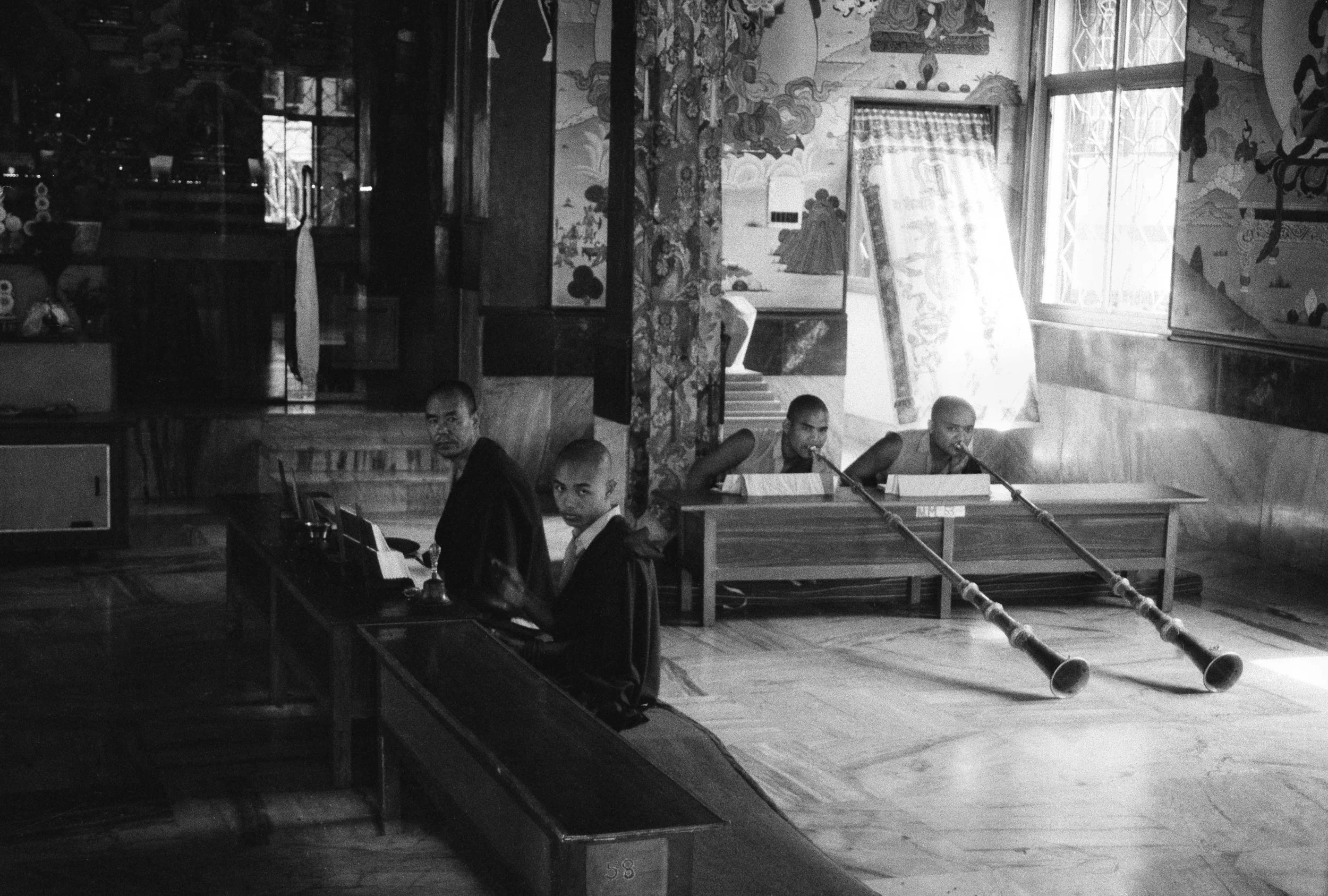 Monks at Namdroling Monastery, Coorg