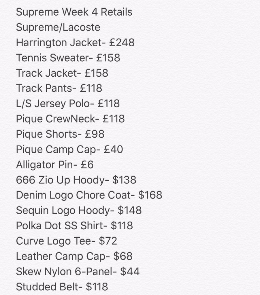 All prices are estamated