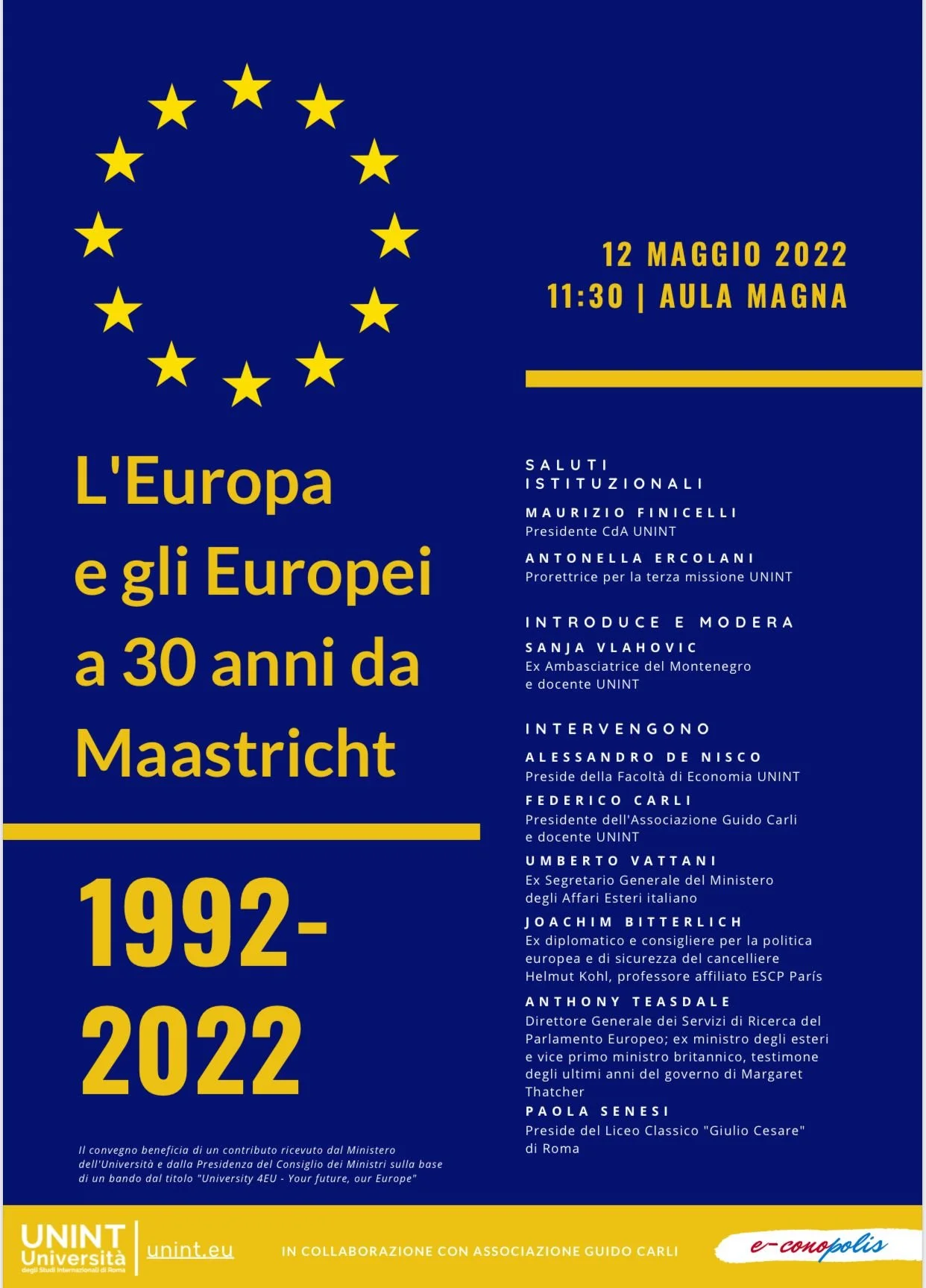L’Europa e gli europei a 30 anni da Maastricht. 1992-2022