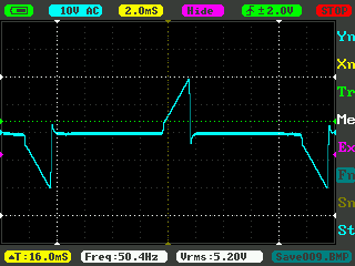 G12: Lamp 2 with halogen on DALI electronic trailing edge dimmer at 10%