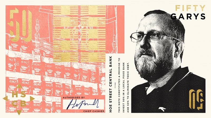 Buy the 50 Gary note and £50 goes to Eat or Heat Foodbank. Picture: Bank Job.