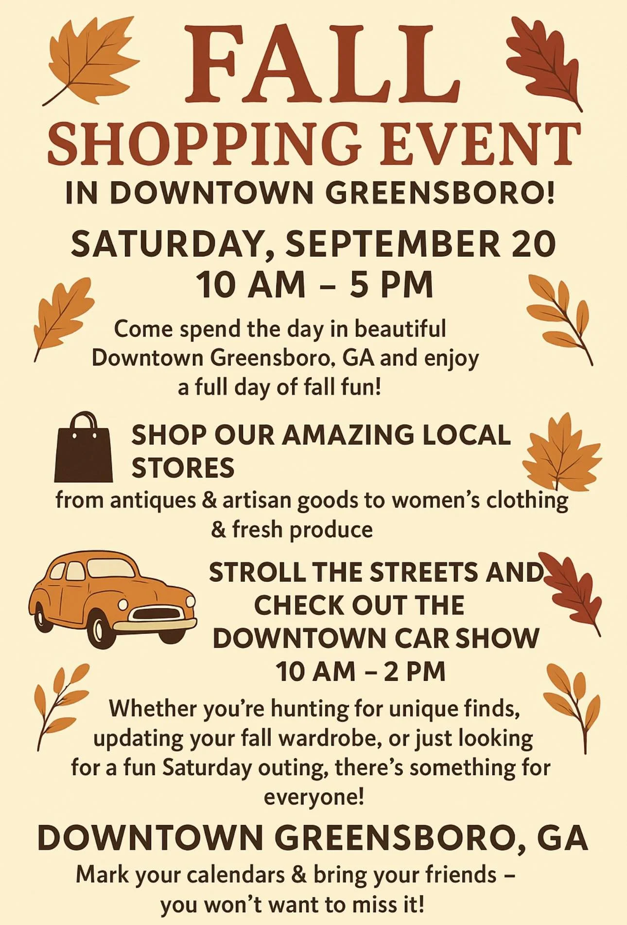 Fall Shopping Event in Downtown Greensboro
