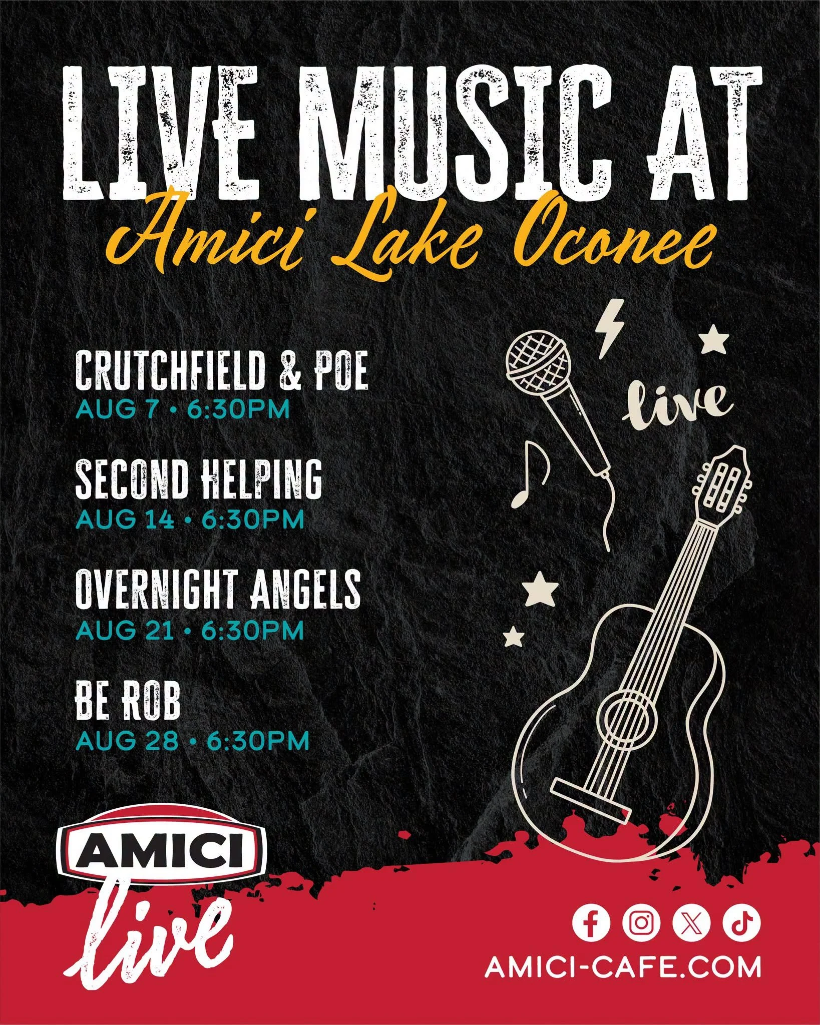 Live Music Be Rob at Amici Lake Oconee