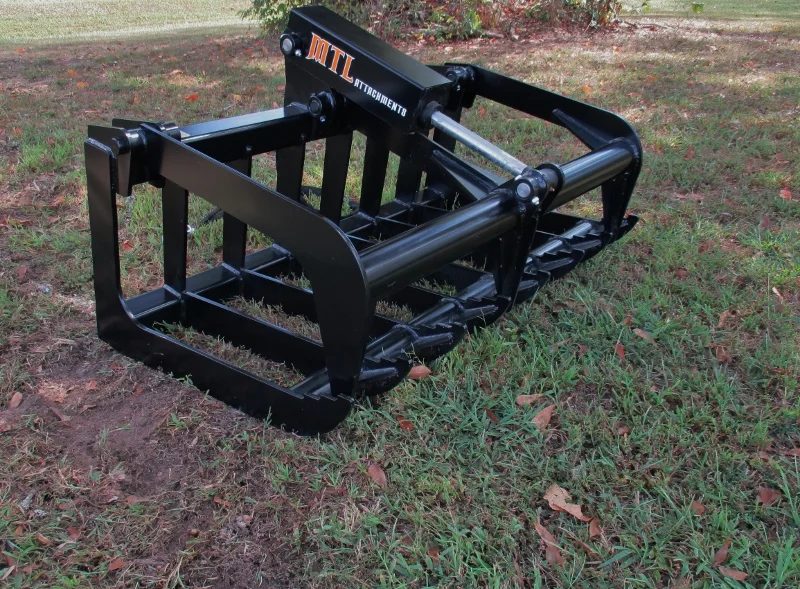 BLACK Compact Tractor 48" / 54" / 60" HD Root Grapple Hydraulic - quick attach