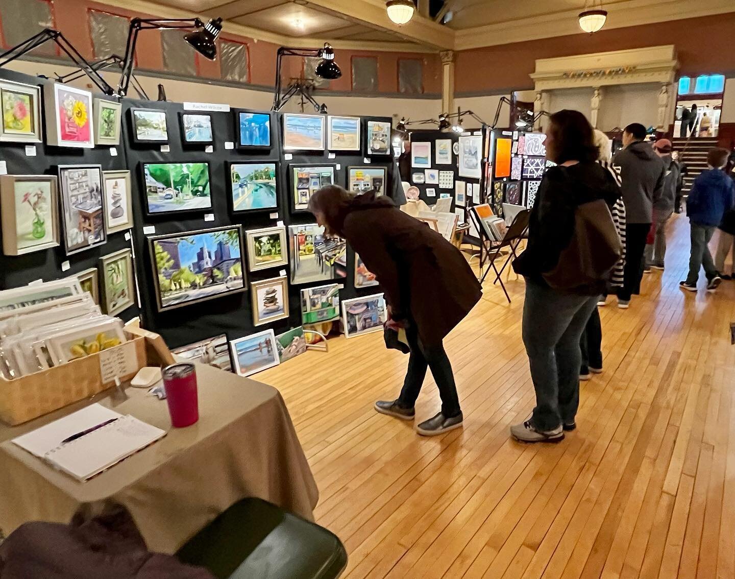 Day 2 at the Melrose Arts Festival has begun! A perfect rainy day activity&hellip;so glad this is an indoor show! Stop and and see us! #melroseartsma #melroseartsfestival #artforsale #wickedlocal