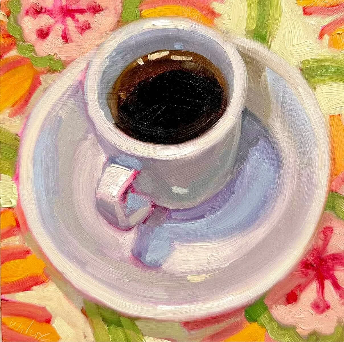 A little 6&rdquo;x6&rdquo; that I just finished for Amesbury&rsquo;s Open Studios next weekend. ☕️ Nov. 8th and 9th. Hope to see you there! #newwork #paintingsale
.
.
.
.
#amesburyma #newburyportma #portsmouthnh #haverhillma #hamptonnh #salisburyma #