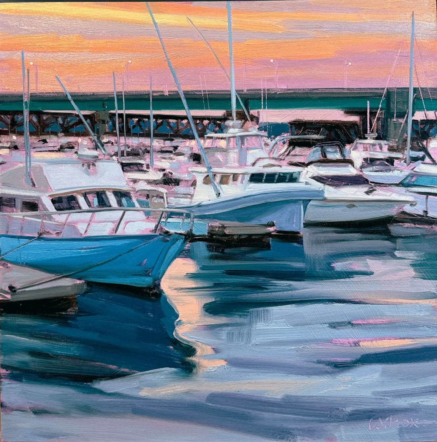 Harbor, 14&rdquo;x14&rdquo;, Oil on panel ⛵️ This is just one of the paintings that I&rsquo;ll be showing this weekend at The Melrose Arts Festival in Melrose Ma! It takes place in the beautiful Memorial Hall at 590 Main St. from 11-5 on Saturday 4/2