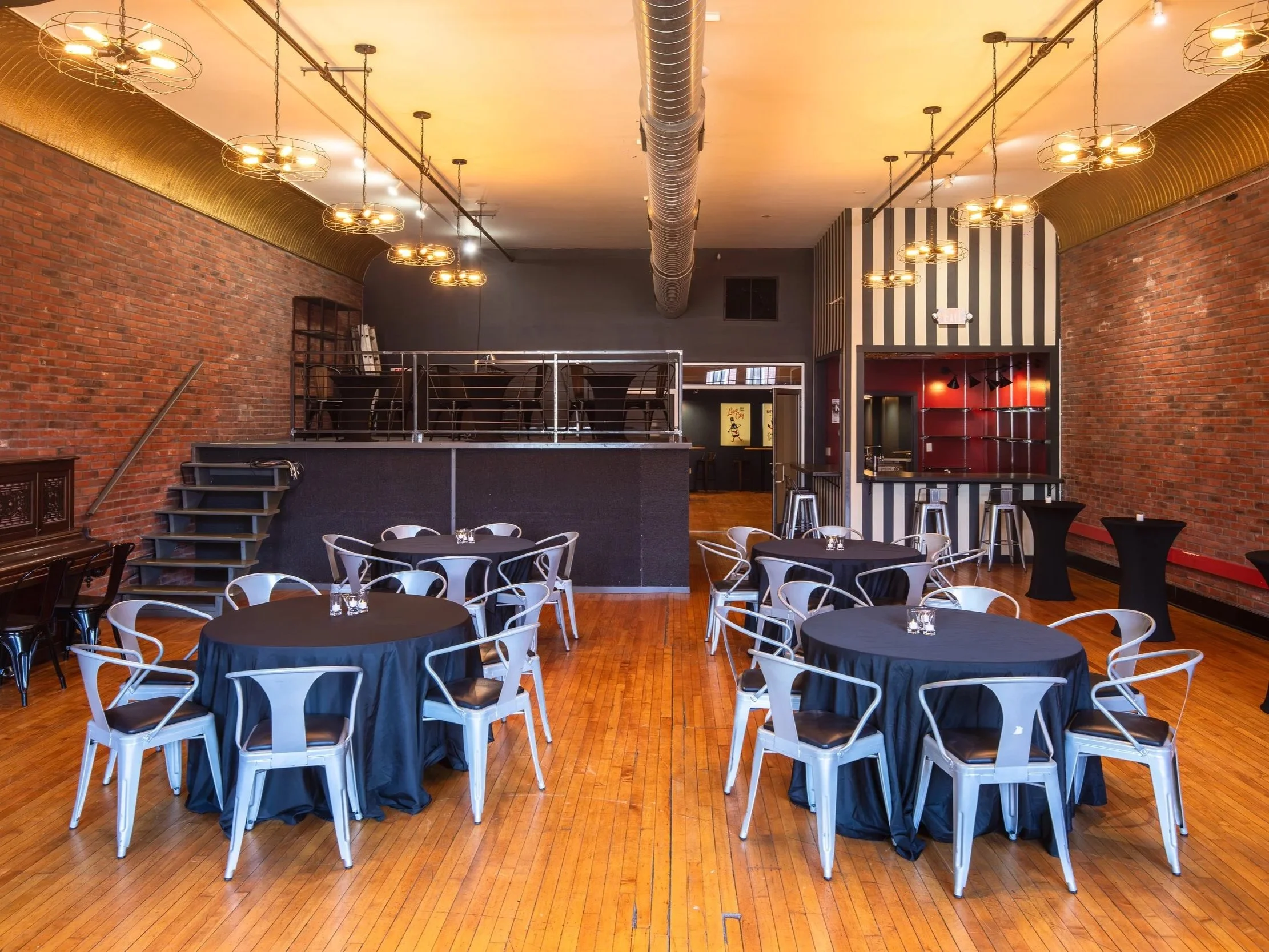 Private upstairs event loft at Love City Manayunk in Philadelphia.