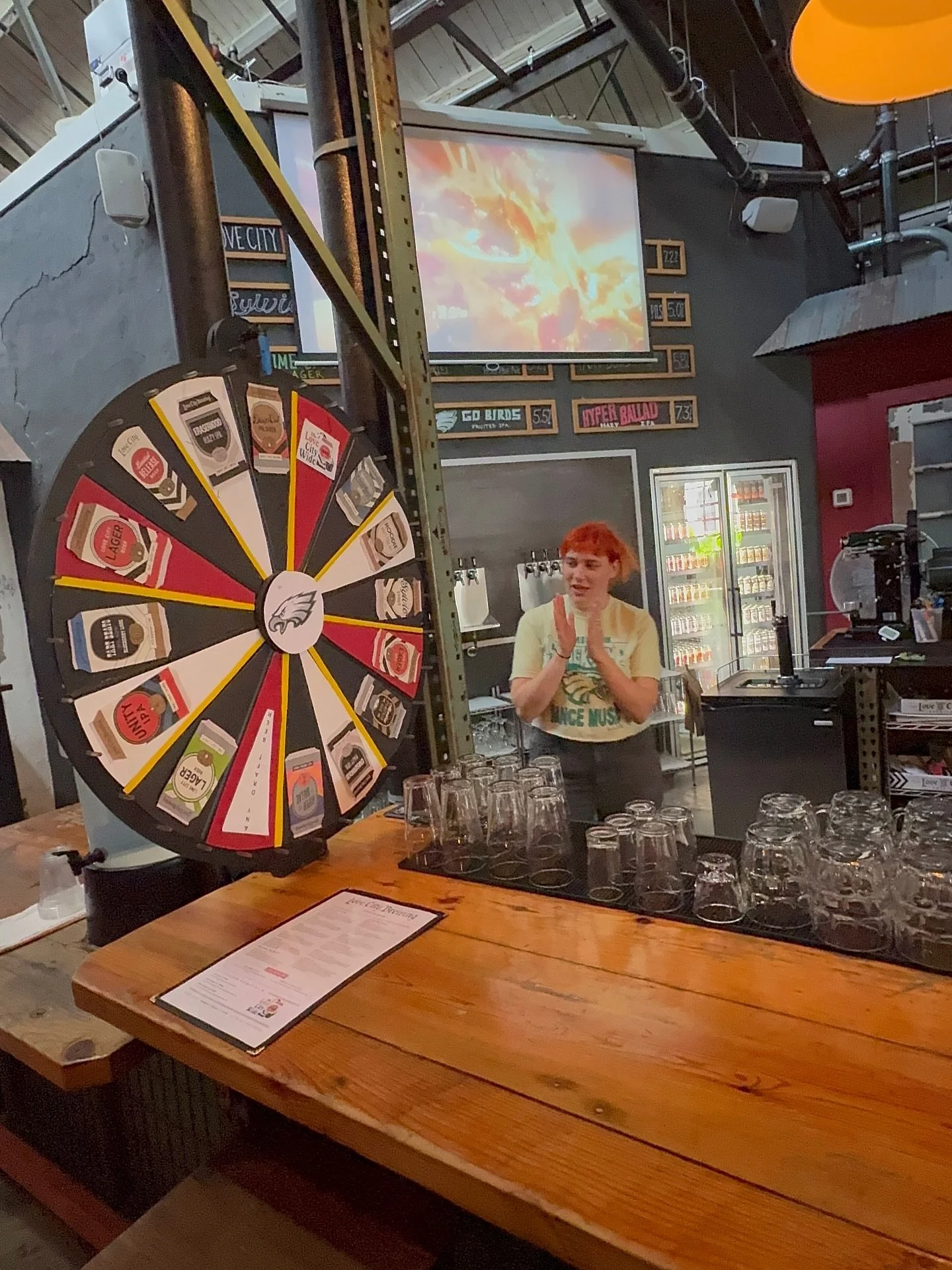 What is this thing?! 🎡🍺The Wheel of Beer Specials is a carefully calibrated instrument that only works when the Eagles score a touchdown🏈🦅 We spin it, and the universe tells us what to drink next! (TLDR: you get a new beer on special every time t