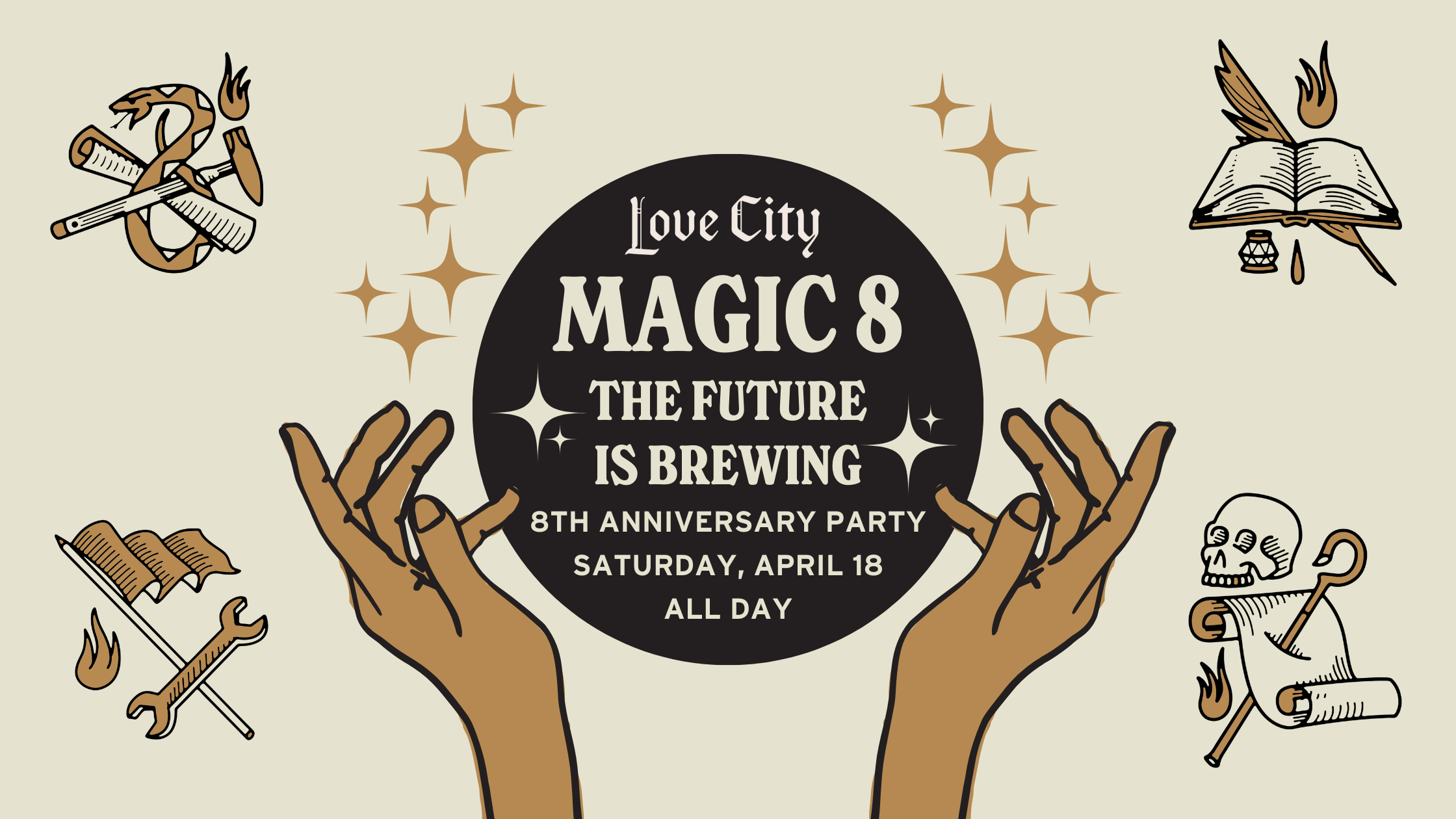  Eight years ago we opened our doors with a simple idea: beer brings people together. Since then, this community has helped turn Love City into something bigger than we ever imagined. So for our 8th anniversary, we’re celebrating the best way we know