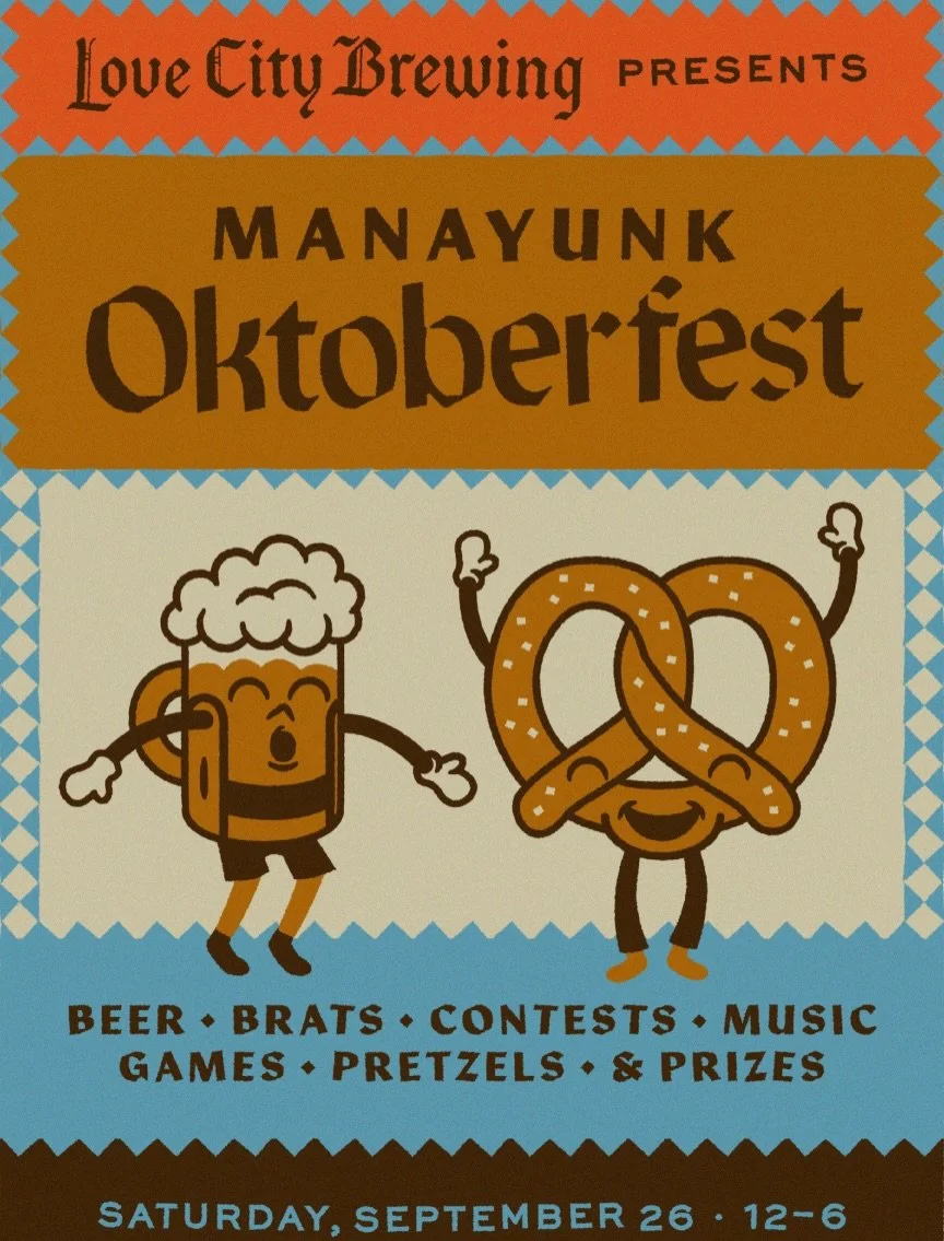 Oktoberfest is officially ON. 🍺🥨 Saturday, September 26th, our Manayunk taproom is trading its usual vibe for full German village energy &mdash; steins, brats, contests, the whole thing. Free to attend, all the details below. See you there. 🍻

WHA