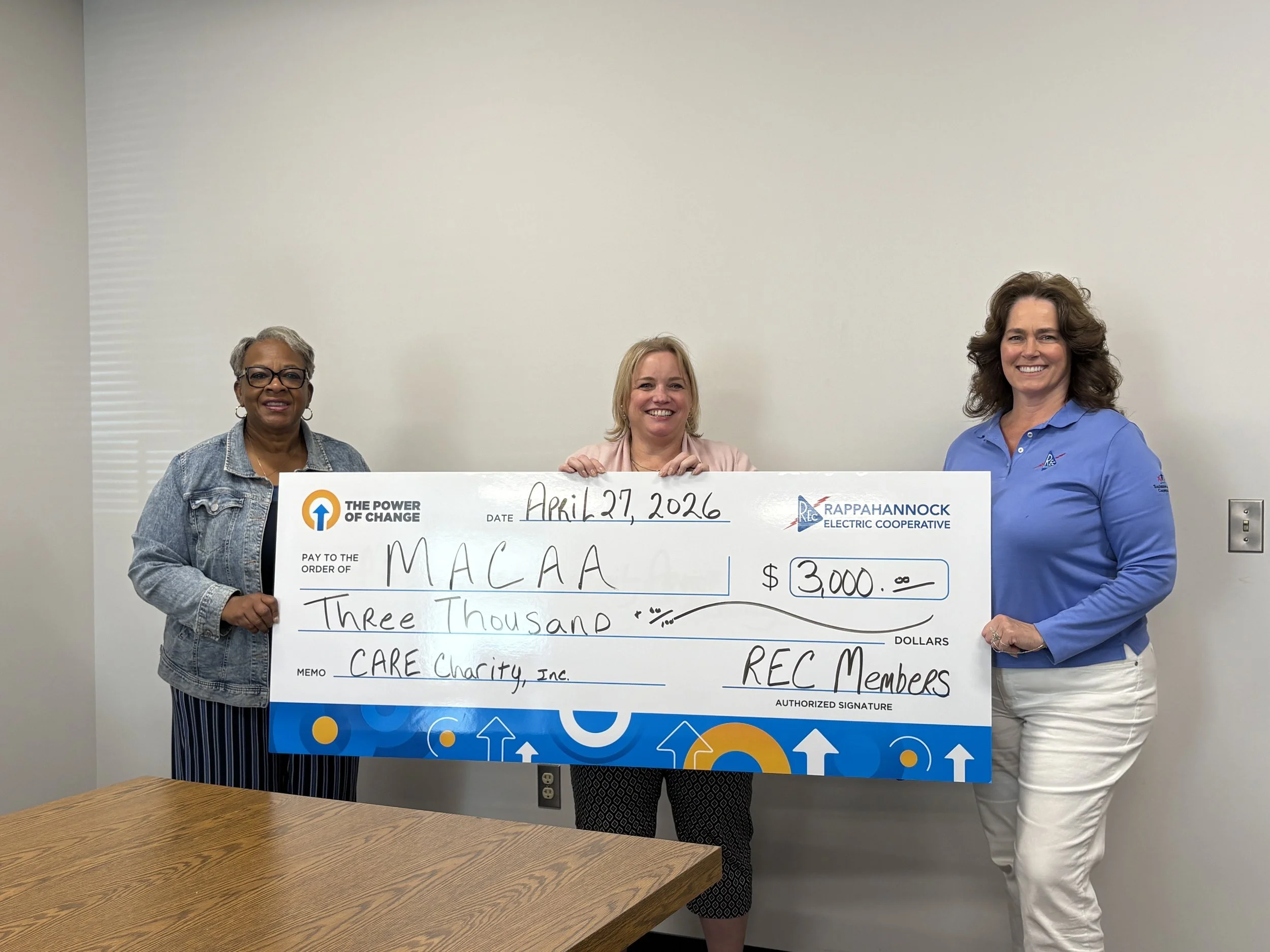 MACAA received a grant from Rappahannock Electric Cooperative!