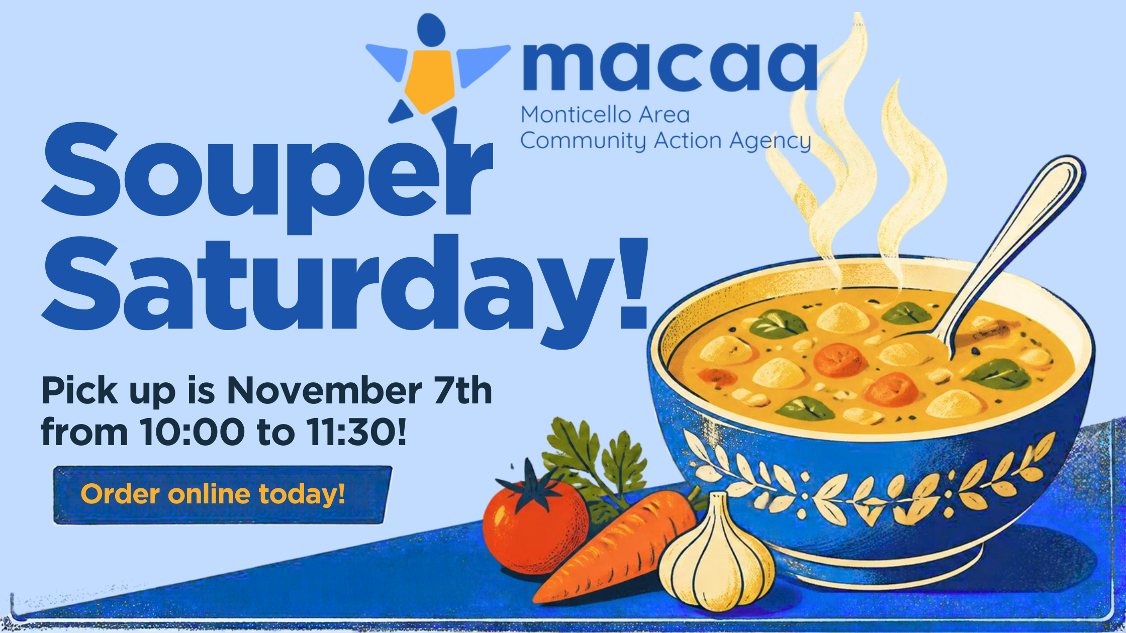 Support Our Community Outreach Souper Saturday Fundraiser!