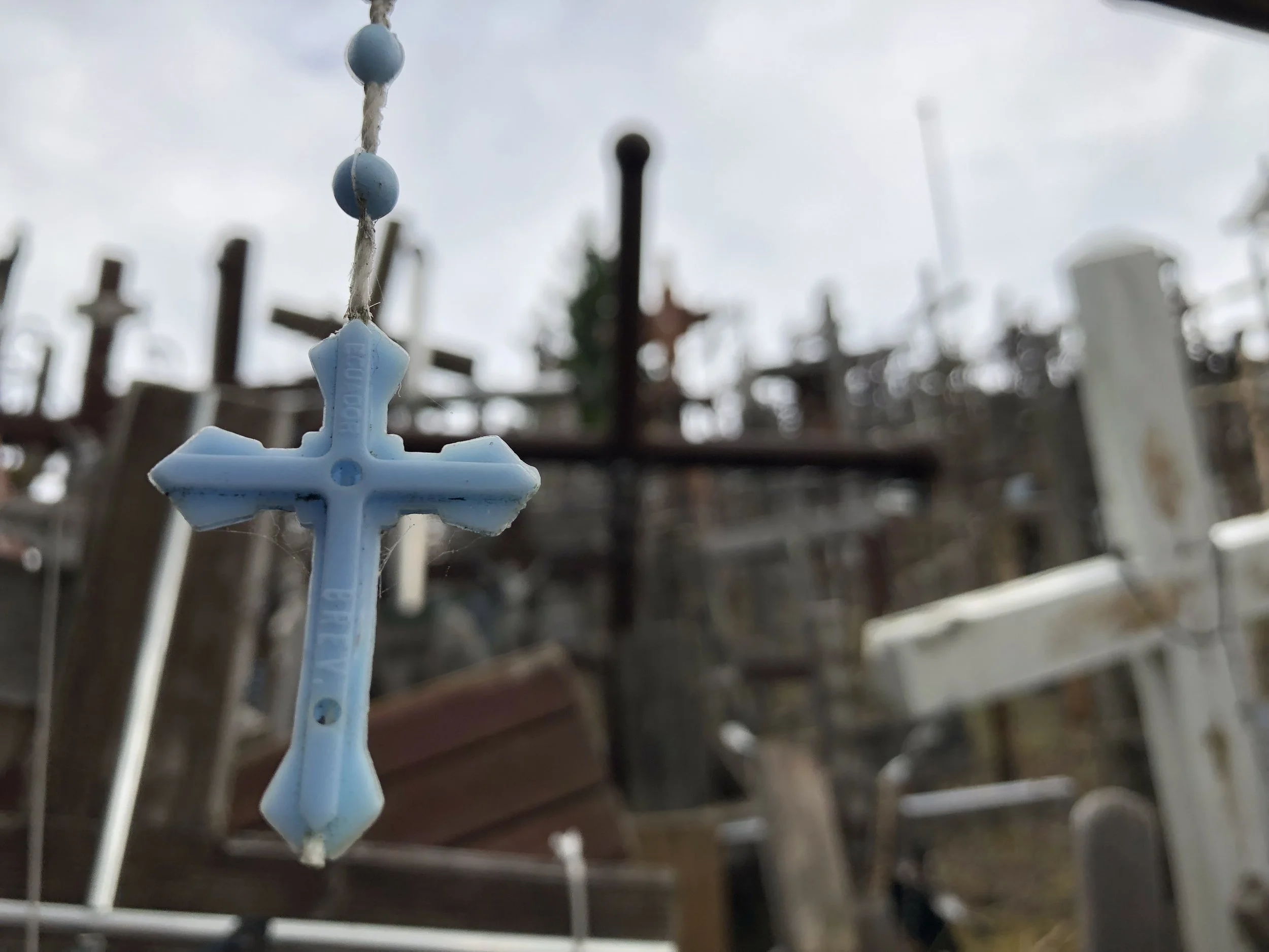 A view of the Hill of Crosses in Lithuania.