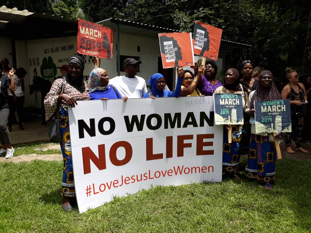 Women’s Wave marchers campaign in Lusaka, Zambia. Submitted photo.