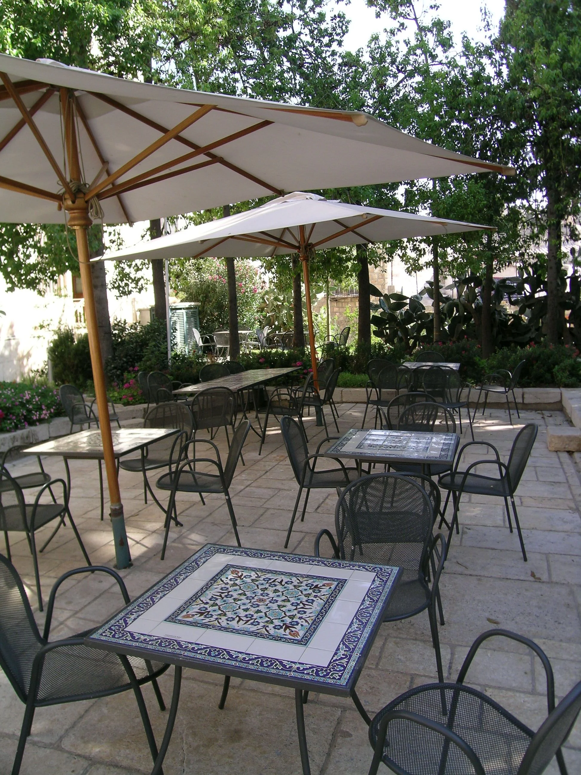 The rooftop restaurant seating of the hospice. Photo by Markus Stephan Bugnyar.