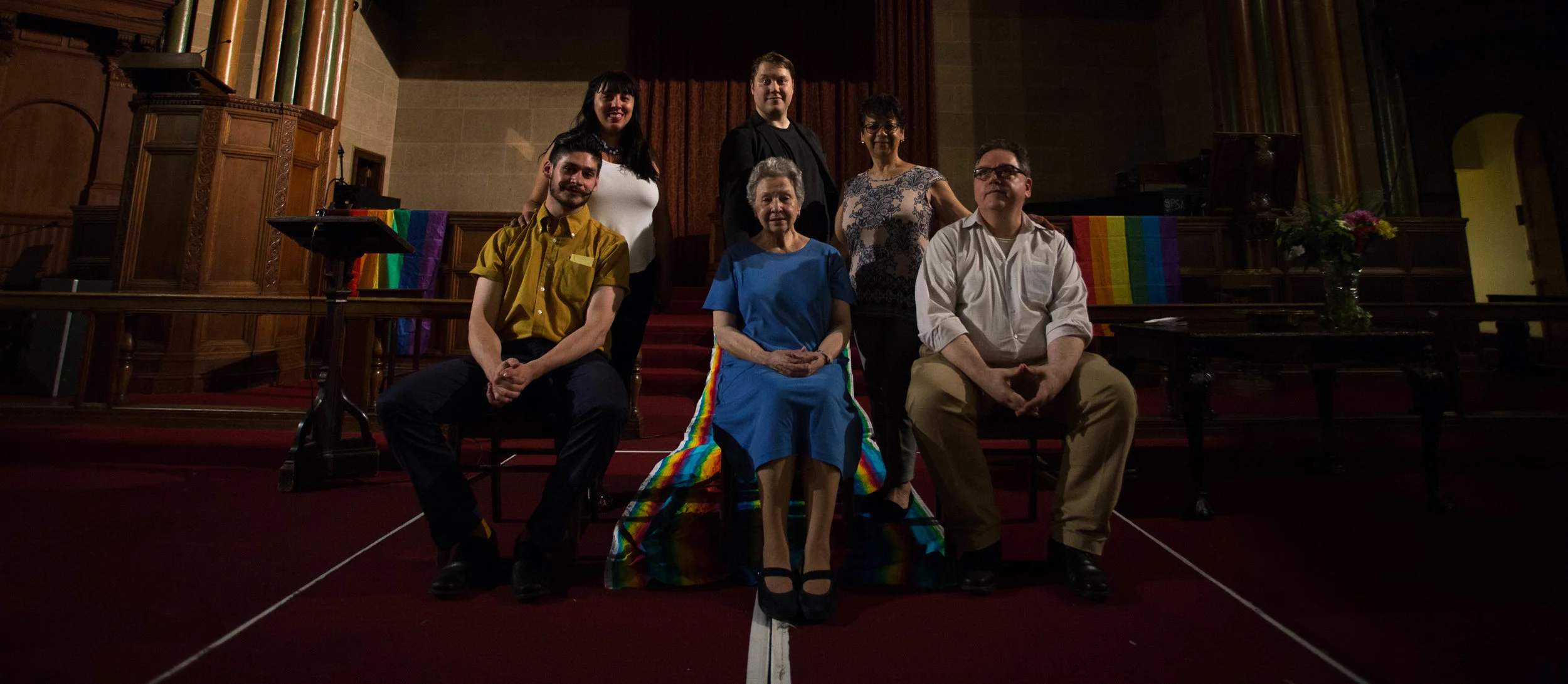 Reverends and followers of the the Spiritualist Church of New York pose for a photo on Monday, July 1, 2019. Photo by Wesley Parnell.
