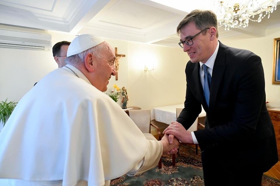Pope Francis meeting with mayor of Budapest, Gergely Karacsony (Photo: Matteo Bruni Holy See Press Office)