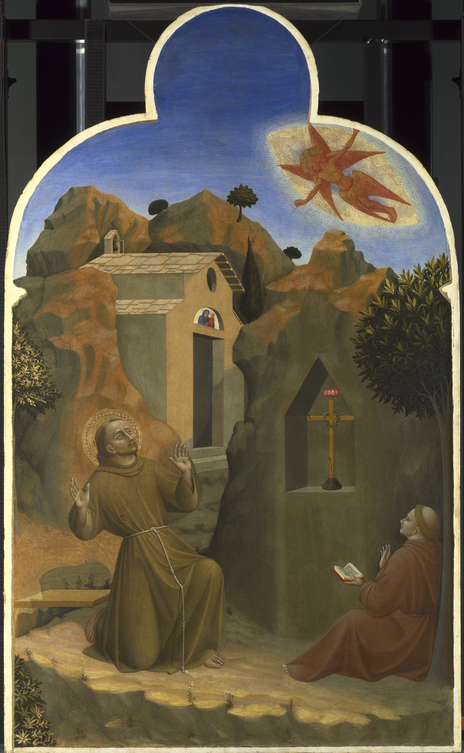    Sassetta  Sansepolcro Altarpiece, N.G. No. 4760: The Stigmatisation of St. Francis. (Photo courtesy The National Gallery, London)   